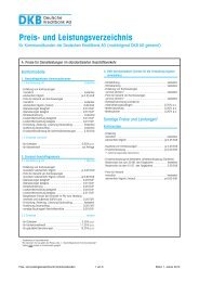 Preis- und Leistungsverzeichnis fÃ¼r Kommunalkunden - DKB
