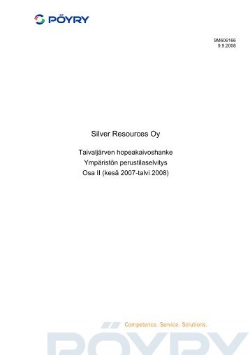 Silver Resources Oy - Sotkamo Silver AB