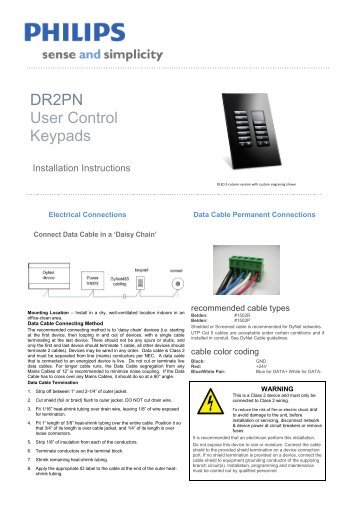 DR2P-NA Installation Instructions Rev B.pdf - Philips Lighting Controls