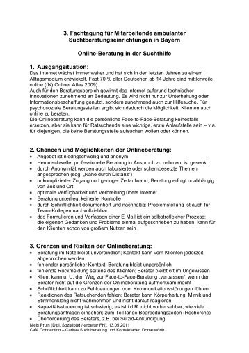 Workshop zur Onlineberatung in der Suchthilfe - Bildungswerk Irsee