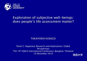 Prof. Takayoshi Kusago - International Research Associates for ...