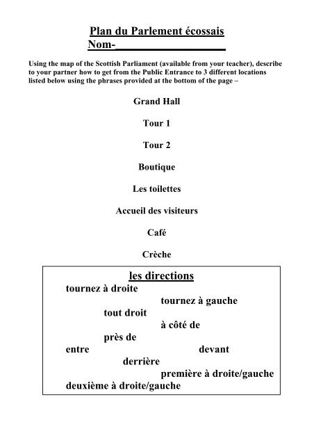 Primary French Lesson Plans - Scottish Parliament