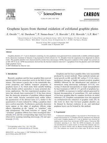 Graphene layers from thermal oxidation of exfoliated graphite plates