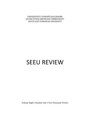 SEEU Review vol. 8 Nr. 1 (pdf) - South East European University