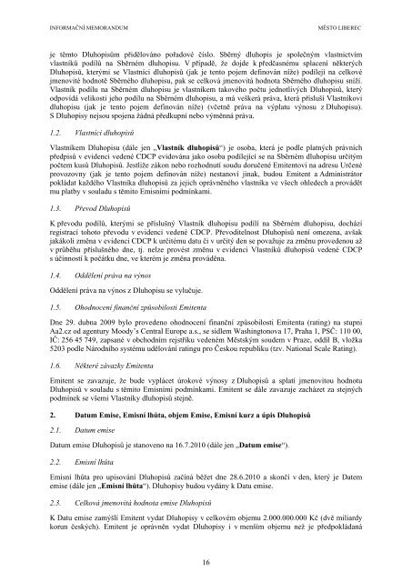 Informační memorandum.pdf - Statutární město Liberec