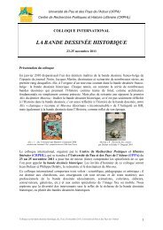 la bande dessinÃ©e historique - Centre de recherche en poÃ©tique et ...