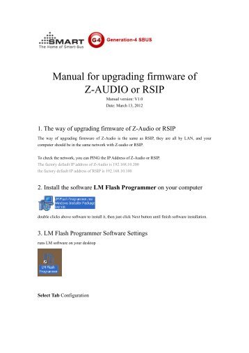 Manual for upgrading firmware of Z-AUDIO or RSIP - Smart-Bus ...