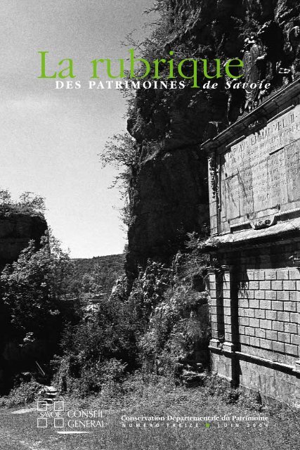 DES PATRIMOINES de Savoie - Conseil Général de Savoie