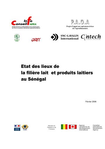 Etat des lieux de la filiÃ¨re lait et produits laitiers au SÃ©nÃ©gal - REPOL