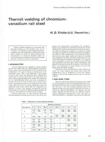 Thermit welding of chromium- vanadium rail steel - Vanitec
