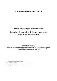 Actes du colloque Scénario 2007 - École Polytechnique de Montréal