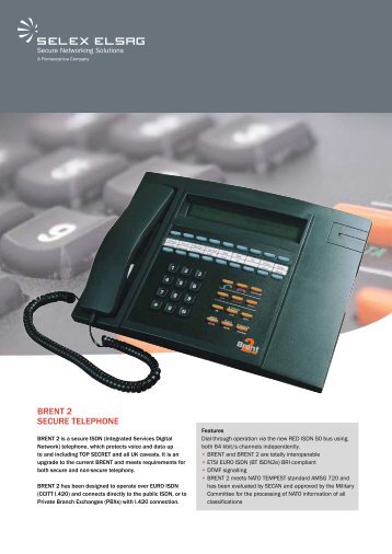 BRENT 2 SECURE TELEPHONE - SELEX Elsag