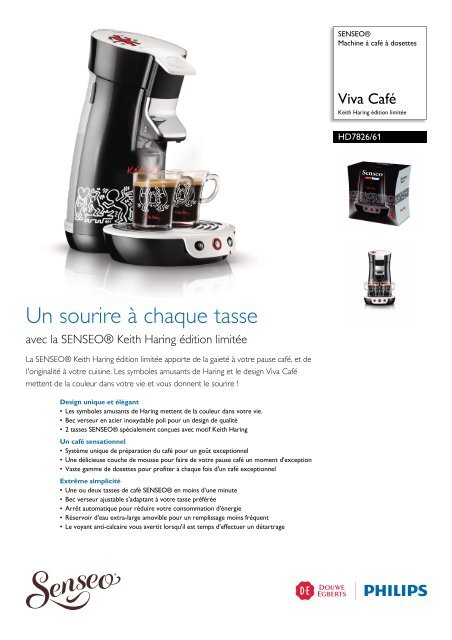 HD7826/61 SENSEO® Machine à café à dosettes - Philips