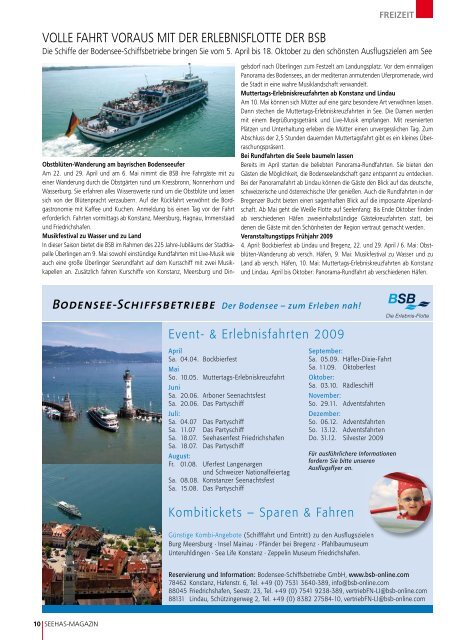 freizeit - business am bodensee - Seehas Magazin