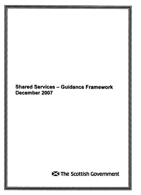 Shared Services - Guidance Framework - Scottish Government