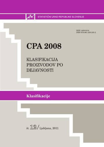 CPA 2008 - StatistiÄni urad Republike Slovenije