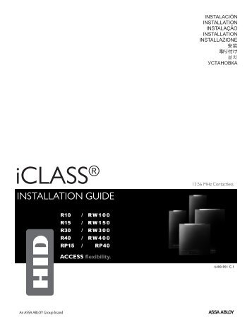 iCLASS R10, R15, R30, R40, RP15, RP40 - HID Global