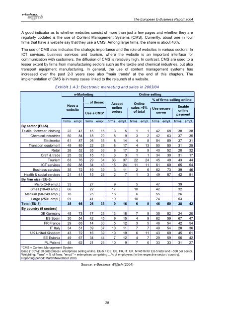 The European e-Business Report 2004 - Berlecon Research GmbH