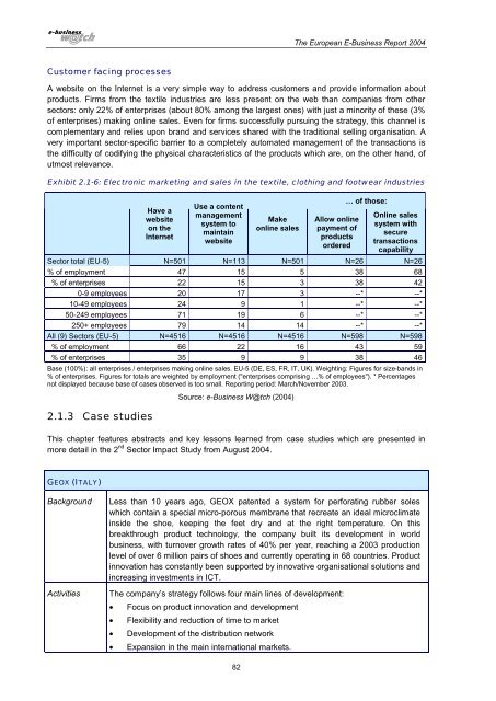 The European e-Business Report 2004 - Berlecon Research GmbH