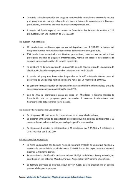INFORME DE GESTIÓN 2010 - Ministerio de la Produccion ...