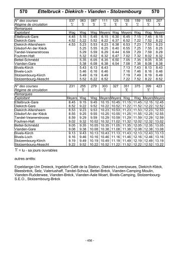 Horaire de la ligne 570 - Stolzembourg