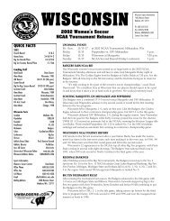 2002 Women's Soccer NCAA Tournament Release - UWBadgers.com