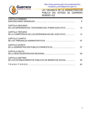 LEY ORGANICA DE LA ADMINISTRACION PUBLICA DEL ... - UIEG