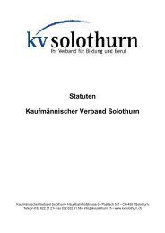 Statuten Kaufmännischer Verband Solothurn - KV Schweiz