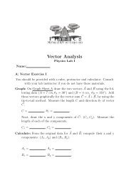 Vector Analysis - Mercer University Physics