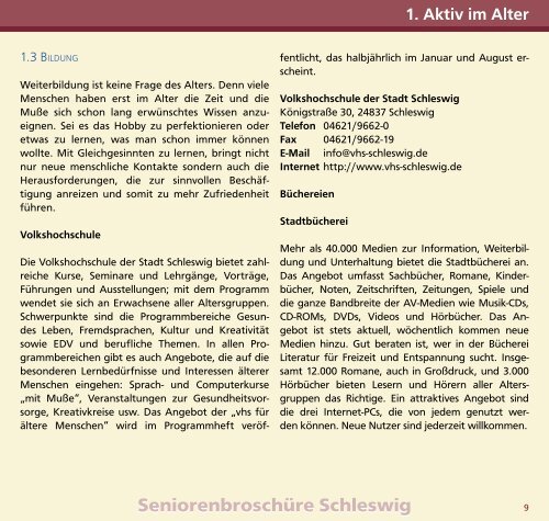 Seniorenbroschüre Schleswig - Sen-Info