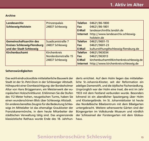 Seniorenbroschüre Schleswig - Sen-Info