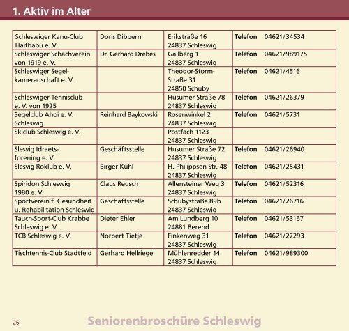 Seniorenbroschüre Schleswig - Sen-Info