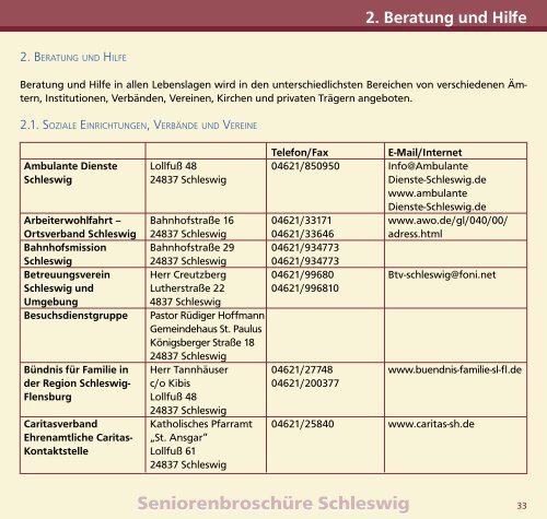 Seniorenbroschüre Schleswig - Sen-Info