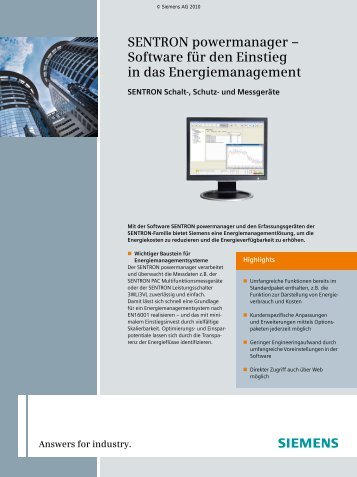 SENTRON powermanager – Software für den Einstieg in das ...