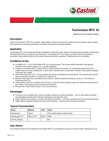 Techniclean MTC 43 - Castrol Industrial