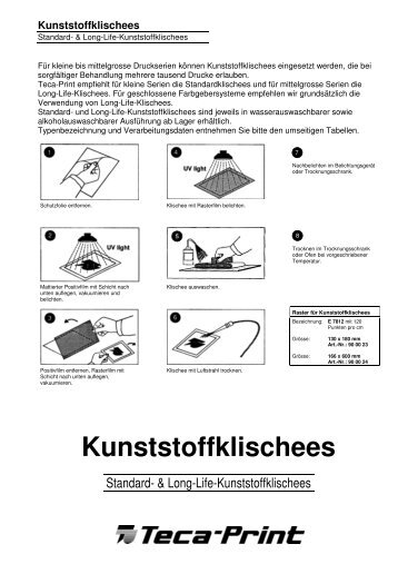 Kunststoffklischees D-4 - Teca-Print AG