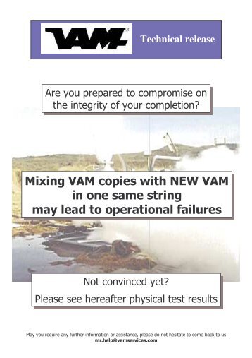 Mixing VAM copies with NEW VAM in one same ... - VAM Services