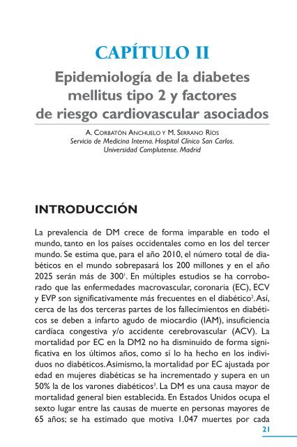 CAPÃTULO II EpidemiologÃ­a de la diabetes mellitus tipo 2 y factores ...