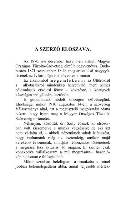 A magyar országos tűzoltó-szövetség története.