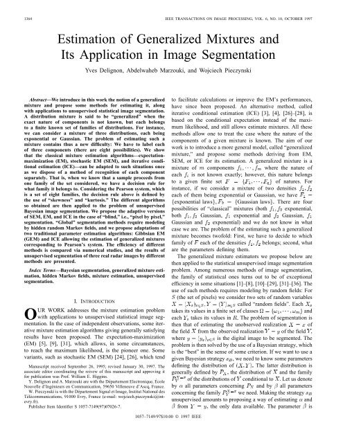 Estimation Of Generalized Mixtures And Its Application ... - IEEE Xplore