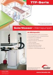 TTF-Serie Sole/Wasser - Wärmepumpen - Tecalor