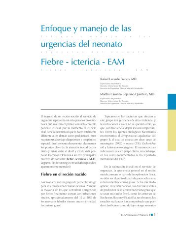 Enfoque y manejo de las urgencias del neonato Fiebre - ictericia