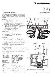 Bedienungsanleitung Antennensplitter - Sennheiser