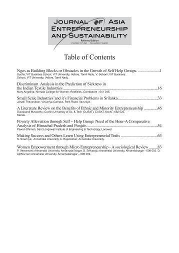 Vol V, Issue 2, October 2009 - Journal of Asia Entrepreneurship and ...