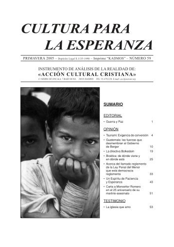 CULTURA PARA LA ESPERANZA - Acción Cultural Cristiana