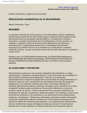 Alteraciones metabÃ³licas en el alcoholismo - Instituto de NutriciÃ³n e ...