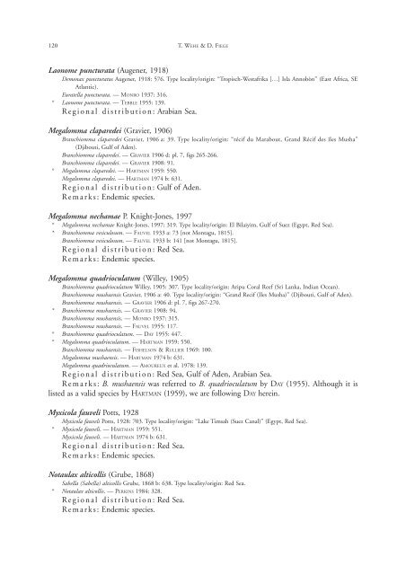 Annotated checklist of the polychaete species of the ... - Senckenberg