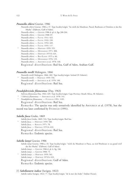 Annotated checklist of the polychaete species of the ... - Senckenberg