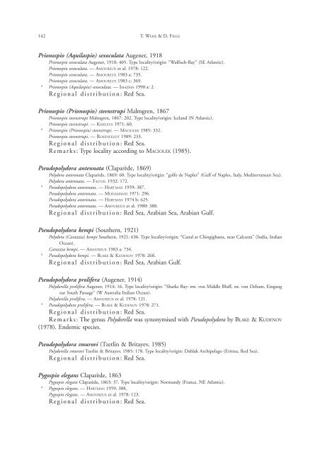 Annotated checklist of the polychaete species of the ... - Senckenberg