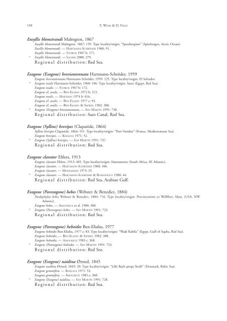 Annotated checklist of the polychaete species of the ... - Senckenberg